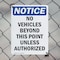 Signmission No Vehicles Beyond This Point OSHA Notice Sign, Plastic, 7in W x 10in L, 2PK OS-2PACK-NS-P-710-V-15028 - alternate 3